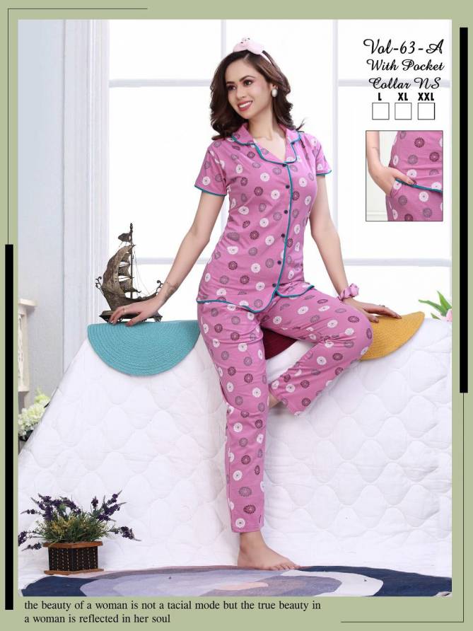 Ft C Ns Vol 63 A Night Wear Hosiery Cotton Wholesale Night Suits

